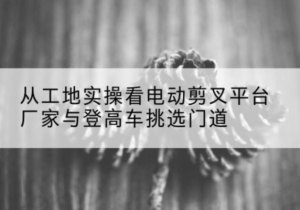 轮台电动剪叉升降平台厂家-从工地实操看电动剪叉平台厂家与登高车挑选门道